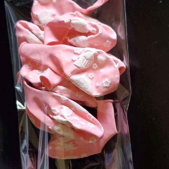 Its a Girl Lot of 10 Elephant 11 Inch Latex Balloons Pink and White - Picture 4 of 4